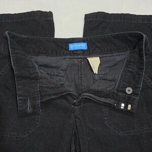 Dockers ✦ Black Corduroy Pants ✦ 100% Cotton Straight‑Leg Trousers Sz 6 Classic